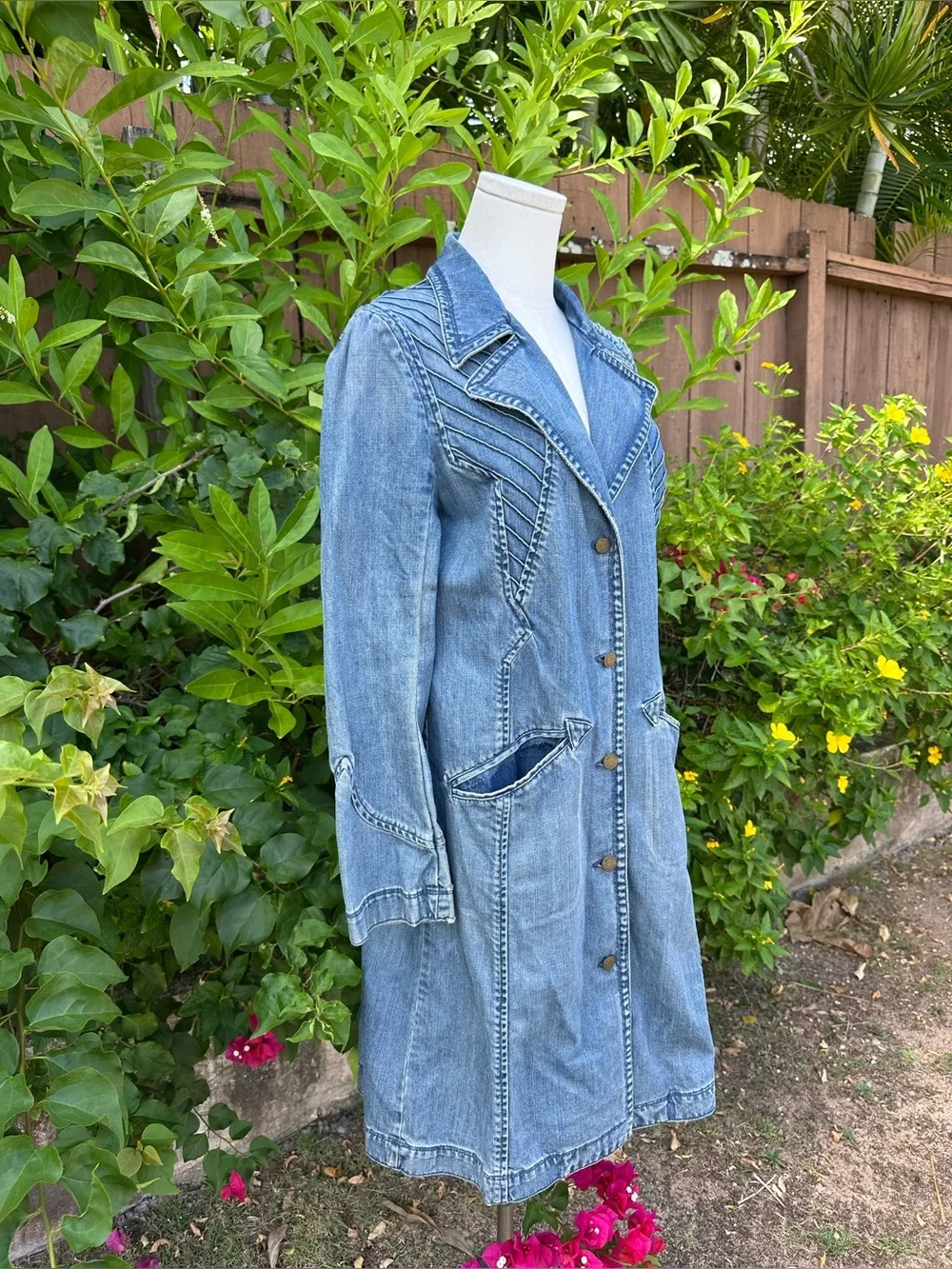 Vintage y2k Marc Jacobs Denim Trench Coat Size L